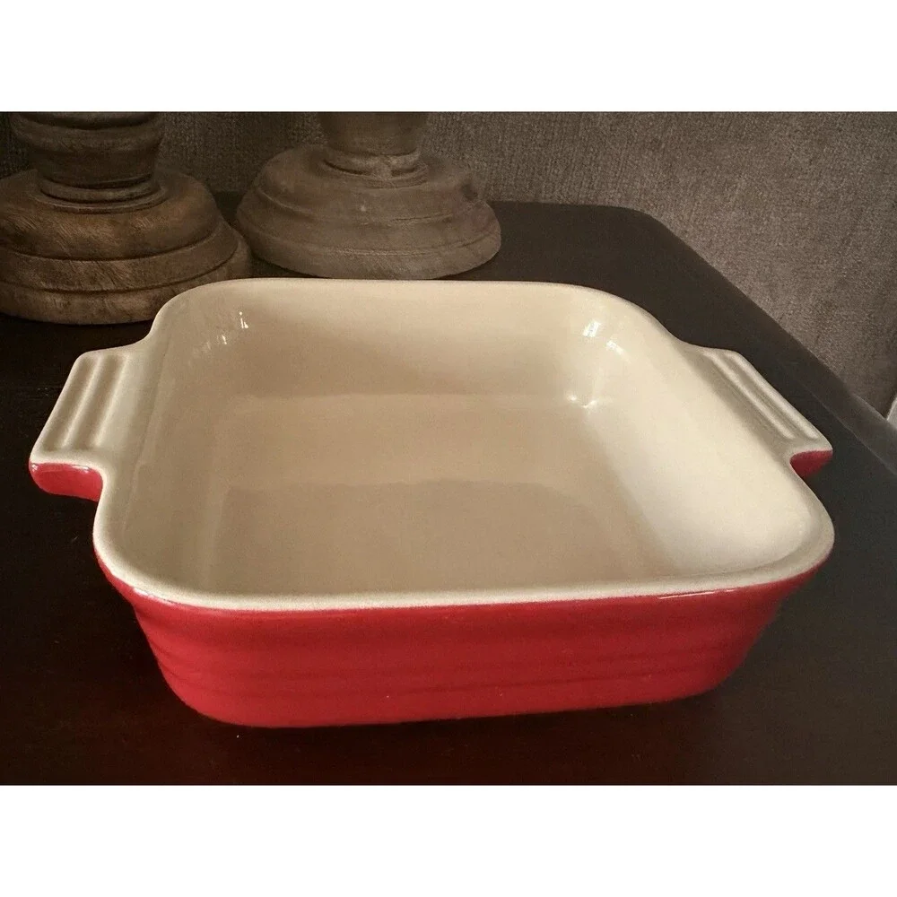 Le Creuset 6 Inch Square Stoneware Baking Dish Red